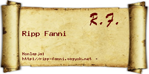 Ripp Fanni névjegykártya